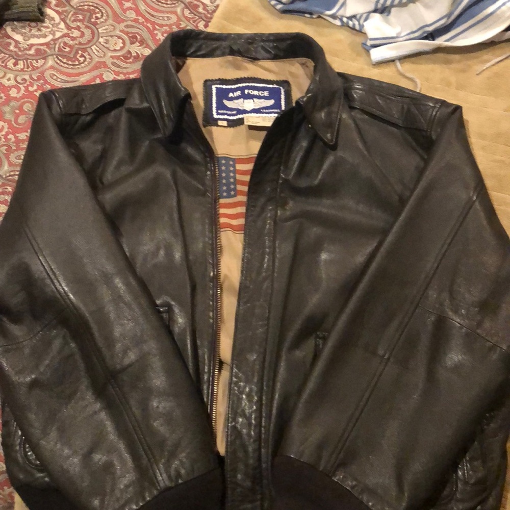 Brown leather jacket
